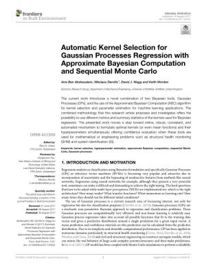 Automatic Kernel Selection for Gaussian Processes Regression with Approximate Bayesian Computation and Sequential Monte Carlo
