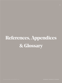 References, Appendices & Glossary
