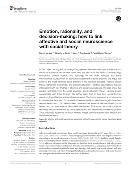 How to Link Affective and Social Neuroscience with Social Theory