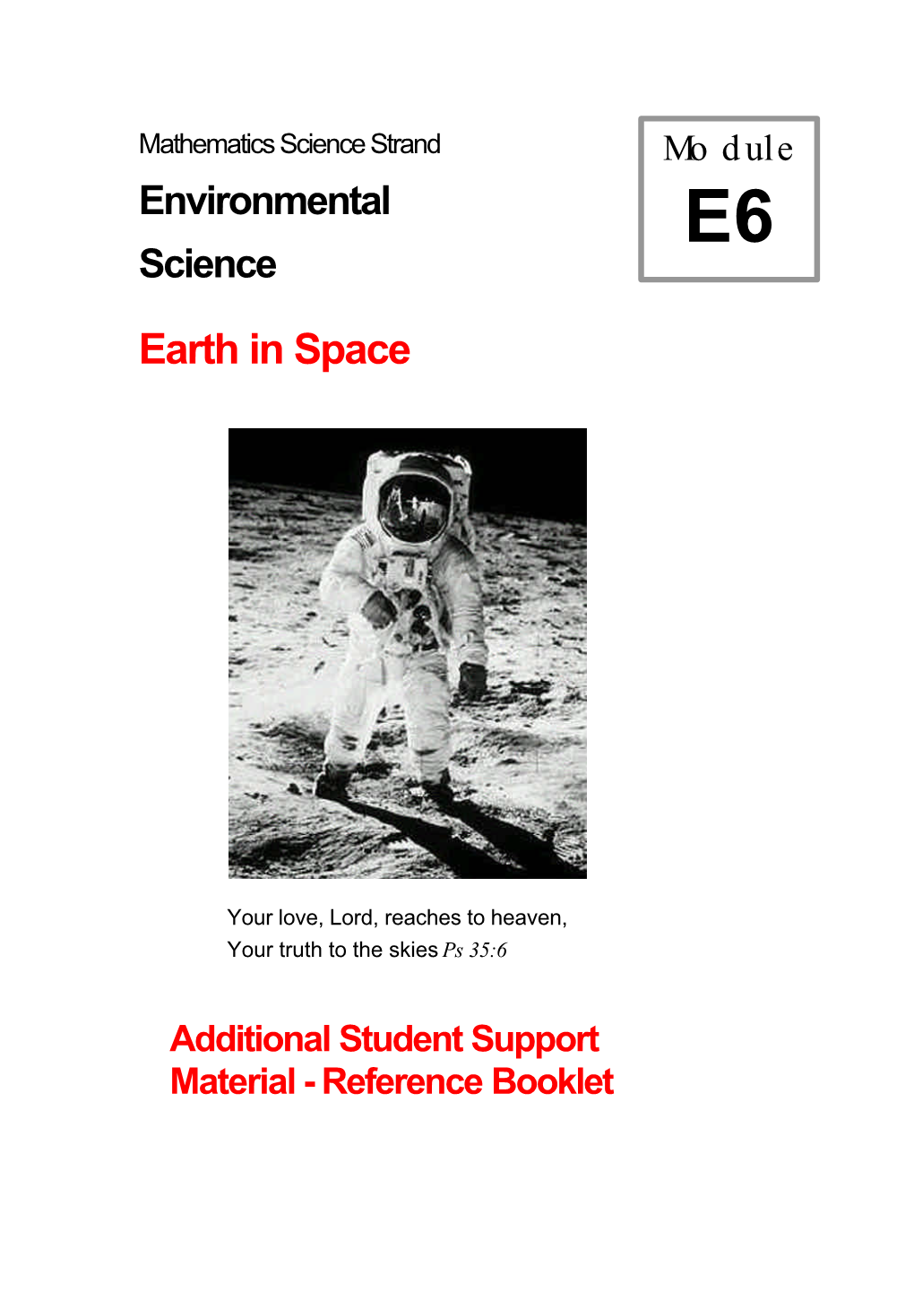 SC E6 Earth in Space Astronomy Reference Additional