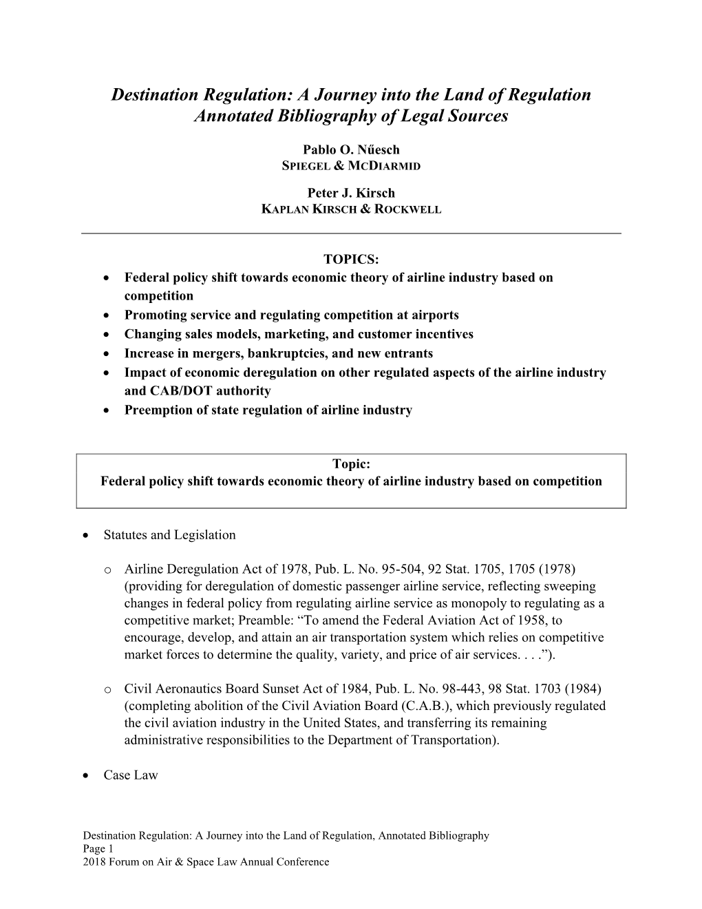 Destination Regulation: a Journey Into the Land of Regulation Annotated Bibliography of Legal Sources