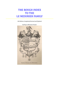 Rough Index to the Le Mesurier Family, 2010