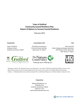 Town of Guilford Community Coastal Resilience Plan Report of Options to Increase Coastal Resilience