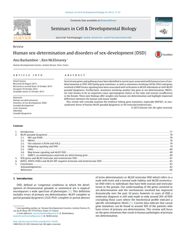 Human Sex-Determination and Disorders of Sex-Development (DSD)