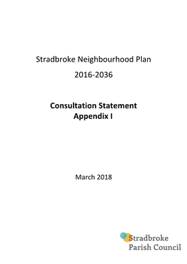 Stradbroke Neighbourhood Plan 2016-2036 Consultation Statement