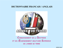 Dictionnaire Français / Anglais