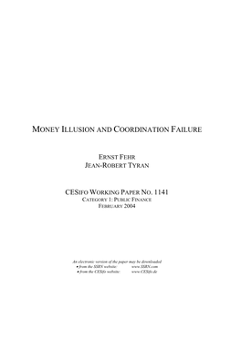 Money Illusion and Coordination Failure