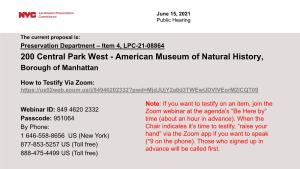 200 Central Park West - American Museum of Natural History, Borough of Manhattan