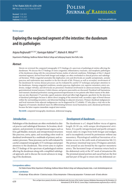 Exploring the Neglected Segment of the Intestine: the Duodenum and Its Pathologies