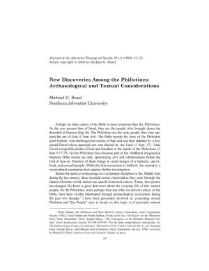 New Discoveries Among the Philistines: Archaeological and Textual Considerations