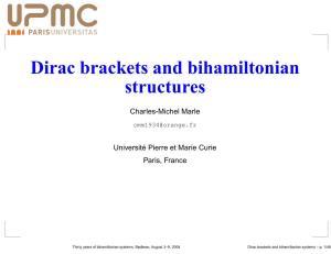 Dirac Brackets and Bihamiltonian Structures