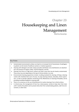 Housekeeping and Linen Management