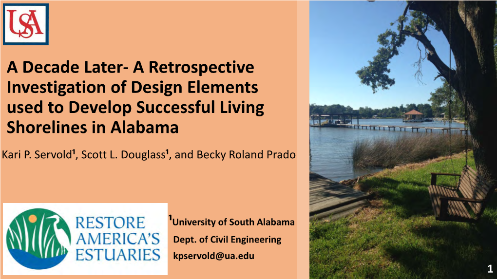 A Retrospective Investigation of Design Elements Used to Develop Successful Living Shorelines in Alabama Kari P