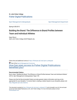 The Difference in Brand Profiles Between Team and Individual Athletes