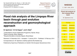 Flood Risk Analysis of the Limpopo River Basin