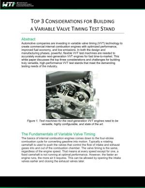 A Variable Valve Timing Test Stand