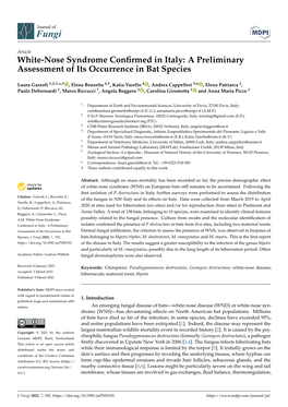 White-Nose Syndrome Confirmed in Italy: a Preliminary Assessment Of