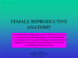 Female Reproductive Anatomy