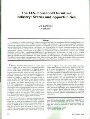 The U.S. Household Furniture Industry: Status and Opportunities