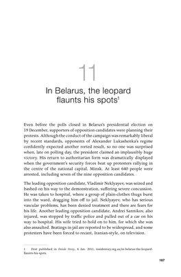 In Belarus, the Leopard Flaunts His Spots1