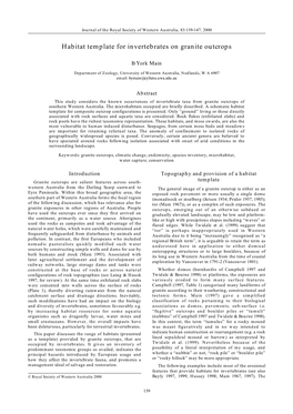 Habitat Template for Invertebrates on Granite Outcrops