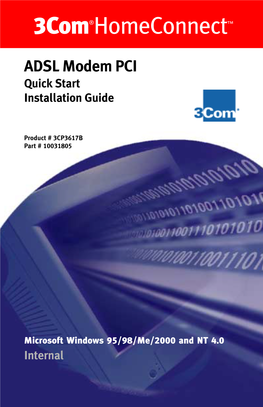 3Com Homeconnect ADSL Modem PCI Quick Start Installation Guide