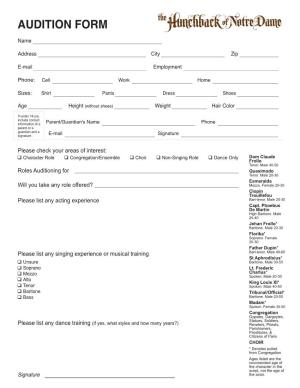 Download Audition Form