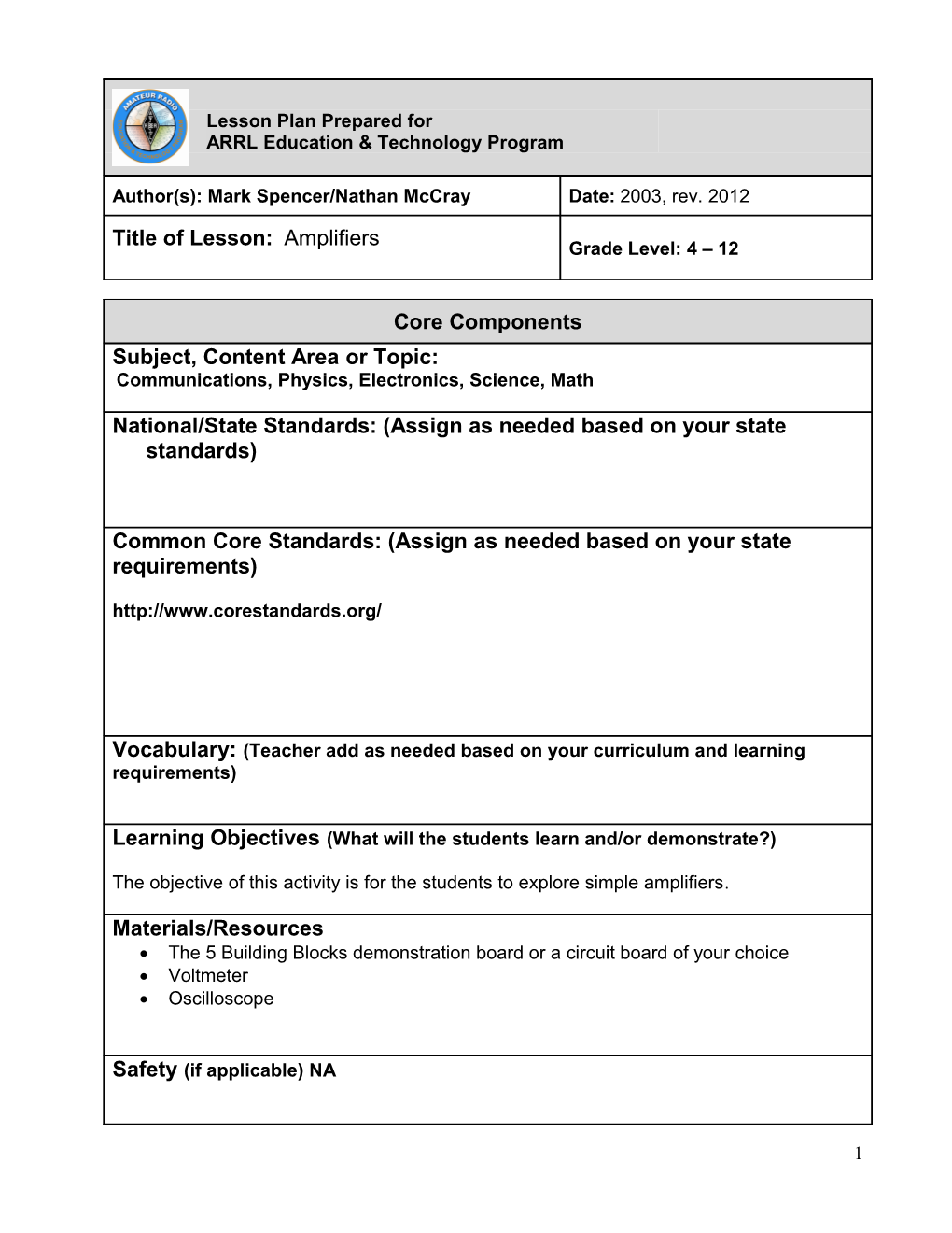 PT3 Lesson Plan Rubric