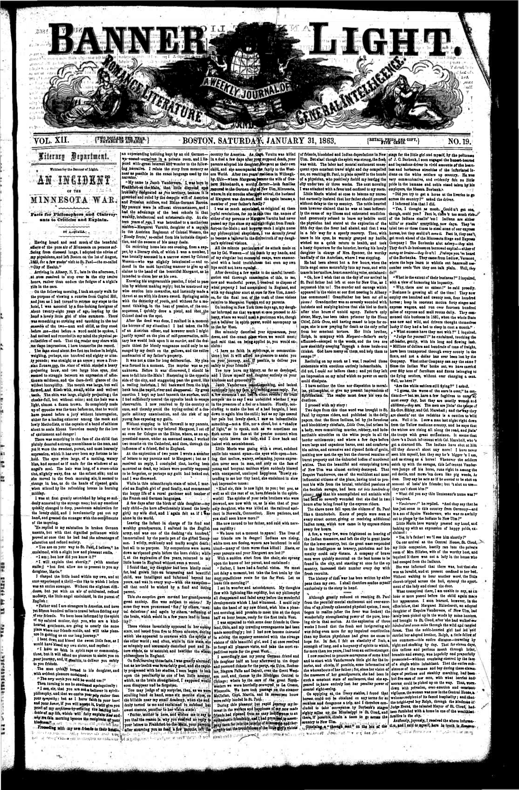 Banner of Light V12 N19 31 Jan 1863