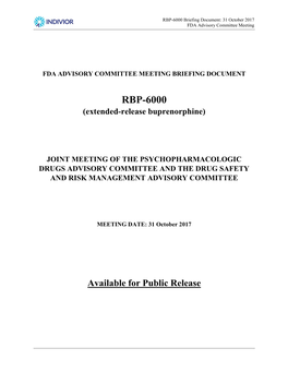 RBP-6000 Briefing Document: 31 October 2017