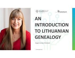 An Introduction to Lithuanian Genealogy