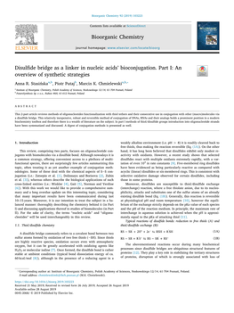 Disulfide Bridge As a Linker in Nucleic Acids' Bioconjugation. Part I an Overview of Synthetic Strategies