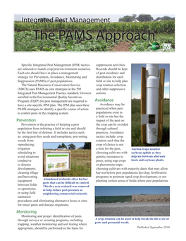 Integrated Pest Management the PAMS Approach