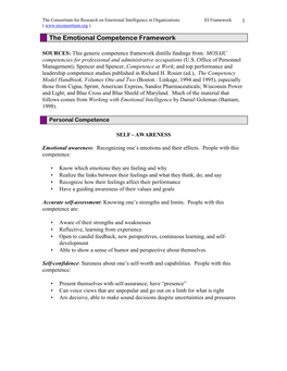 The Emotional Competence Framework