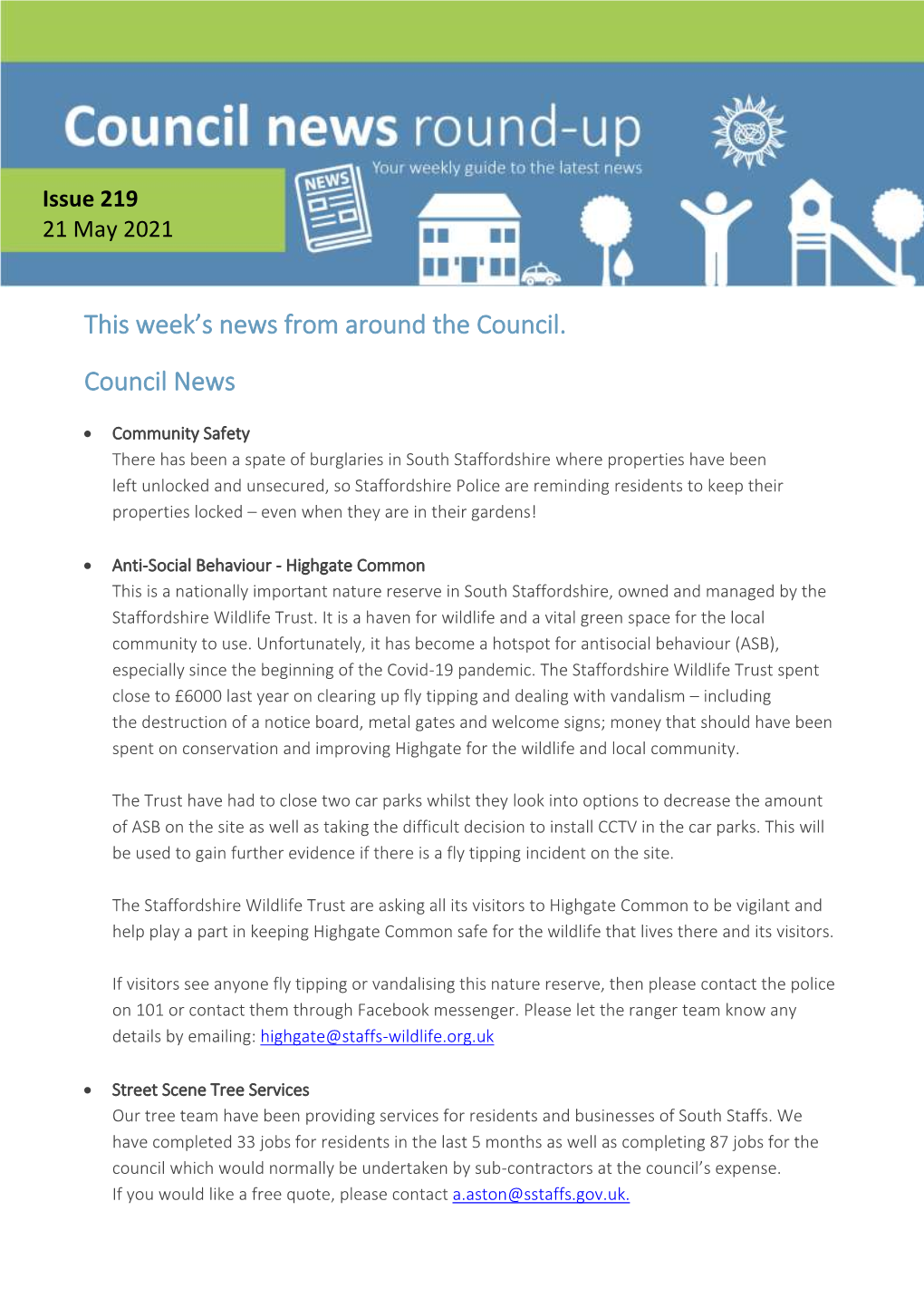 This Week's News from Around the Council. Council News