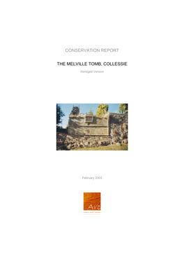 Conservation Report the Melville Tomb, Collessie