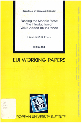 EUI WORKING PAPERS Access European Open Author(S)