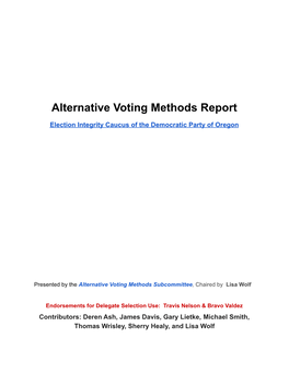 EI Caucus Alternative Voting Methods Report