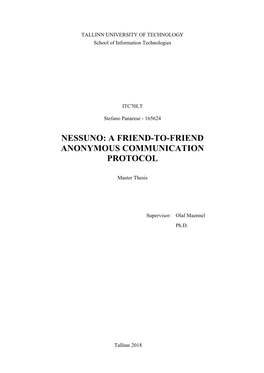 Nessuno: a Friend-To-Friend Anonymous Communication Protocol