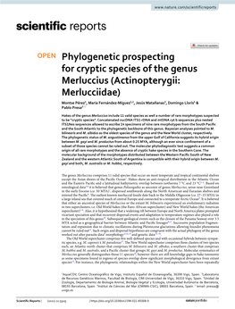 Phylogenetic Prospecting for Cryptic Species of the Genus Merluccius