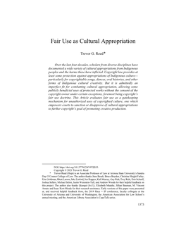 Fair Use As Cultural Appropriation