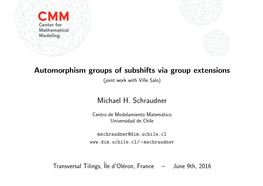 Automorphism Groups of Subshifts Via Group Extensions (Joint Work with Ville Salo)
