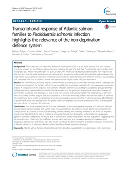 Transcriptional Response of Atlantic Salmon Families To