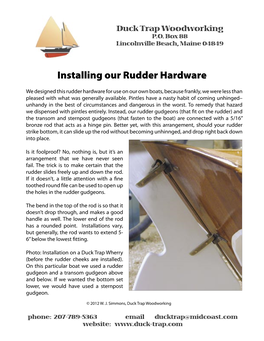 Installing Our Rudder Hardware
