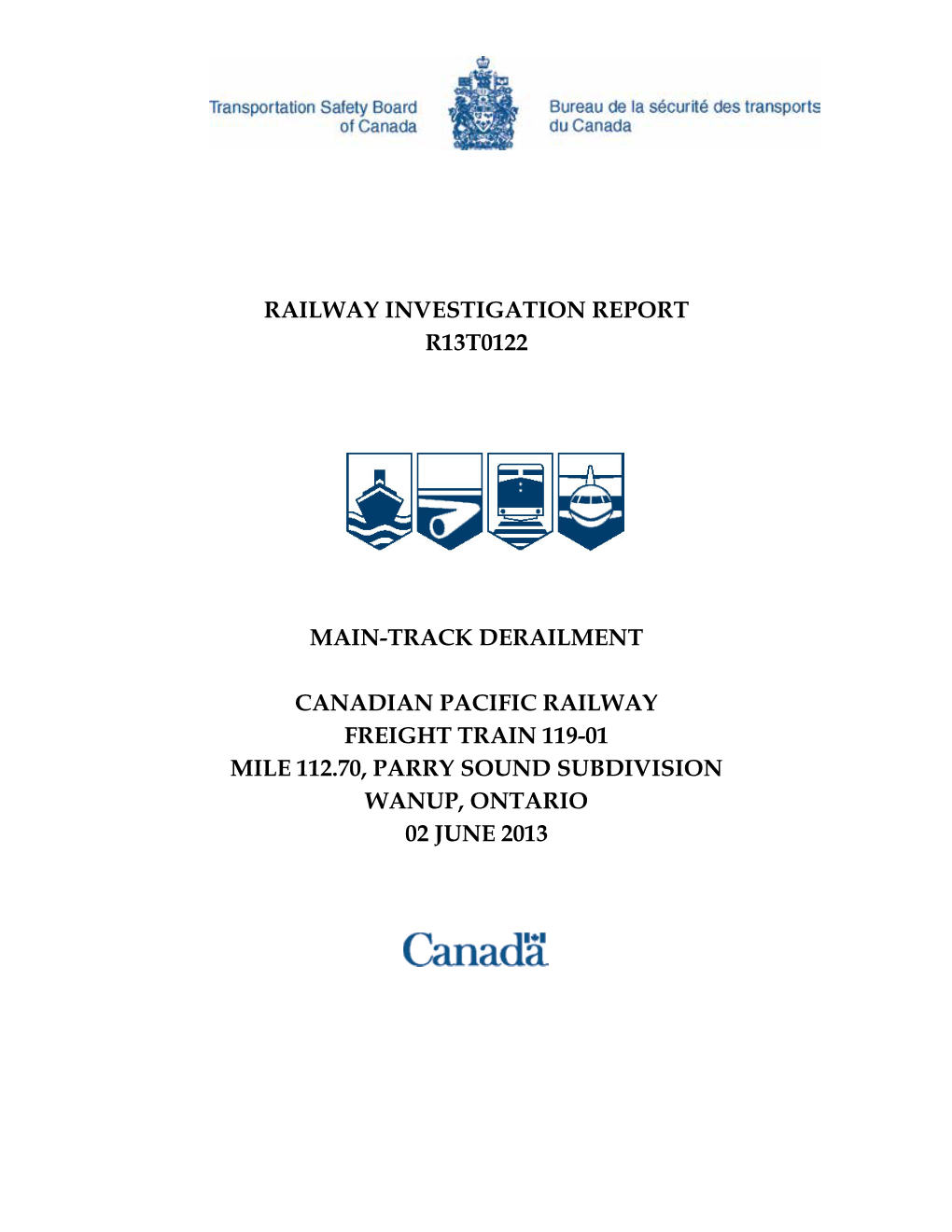 Railway Investigation Report R13t0122