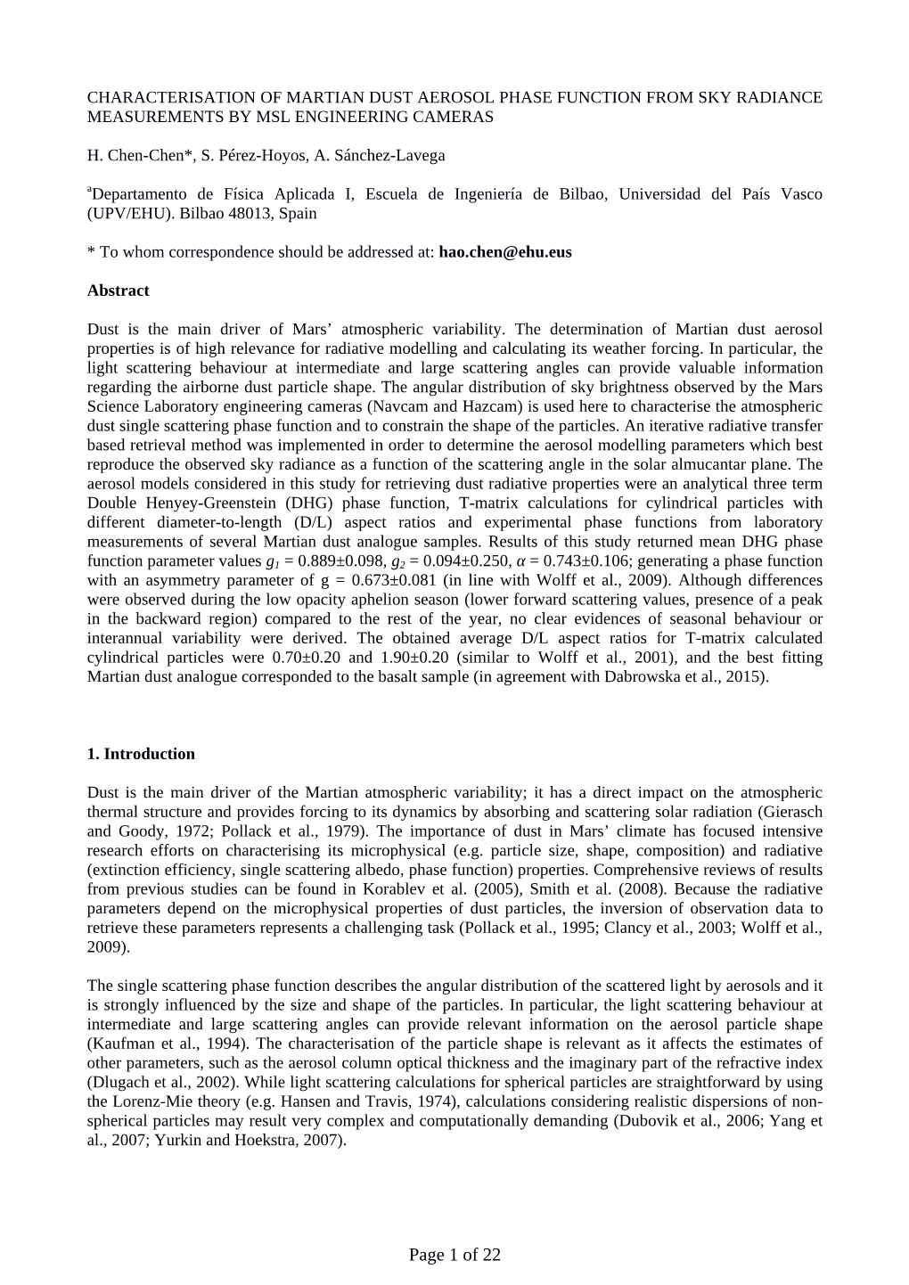 Characterisation of Martian Dust Aerosol Phase Function from Sky Radiance Measurements by Msl Engineering Cameras