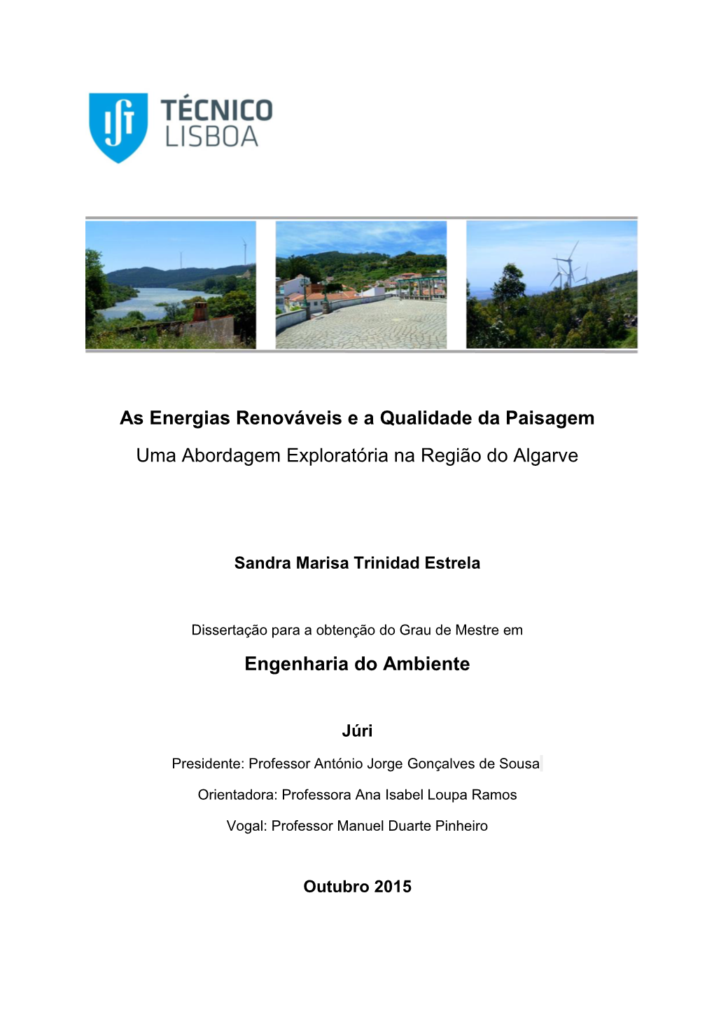 Energias Renováveis E a Qualidade Da Paisagem Uma Abordagem Exploratória Na Região Do Algarve