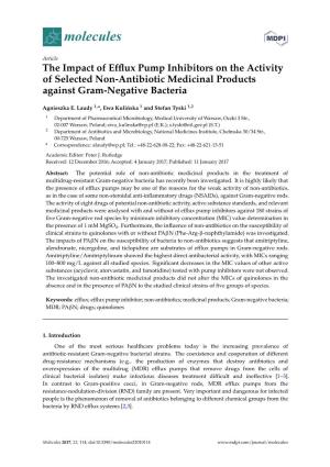 The Impact of Efflux Pump Inhibitors on the Activity of Selected Non