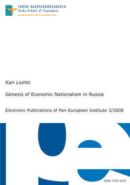Kari Liuhto Genesis of Economic Nationalism in Russia
