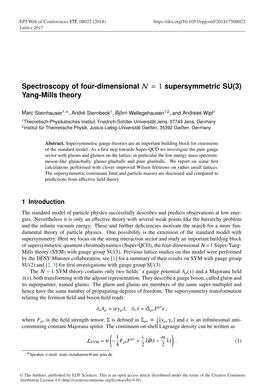 Spectroscopy of Four-Dimensional N = 1 Supersymmetric SU(3) Yang-Mills